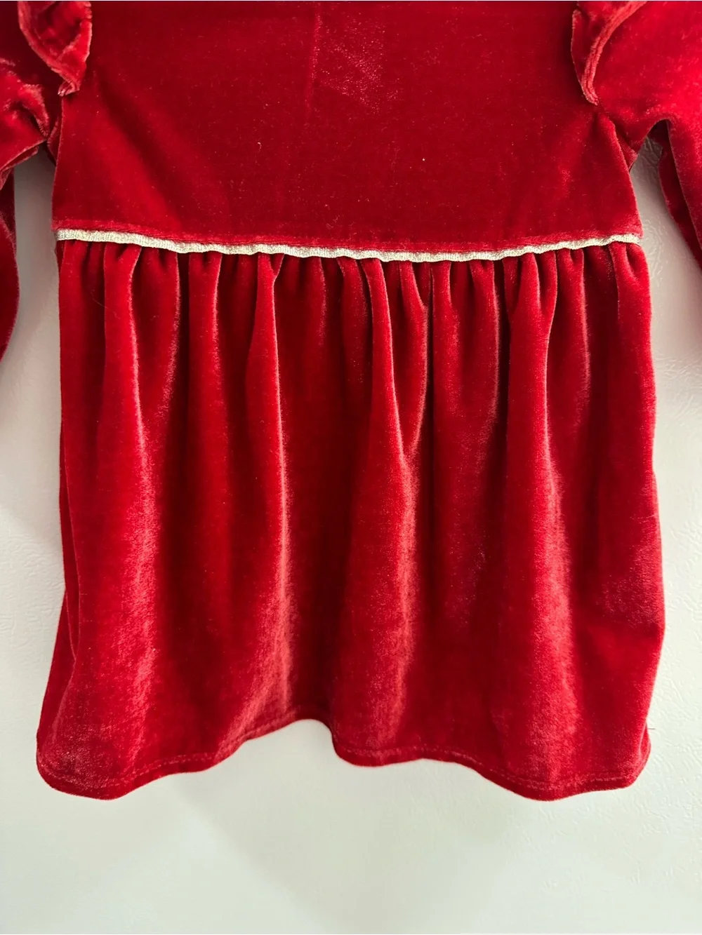 Red Velvet Long Sleeve Baby Dress
